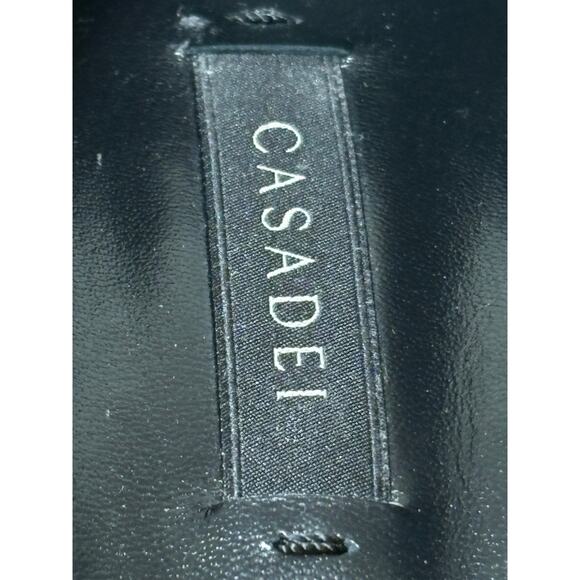 Casadei NWOB Cap Toe Pumps Black & Beige - Gold Block Heels Size 36.5 - Picture 7 of 8